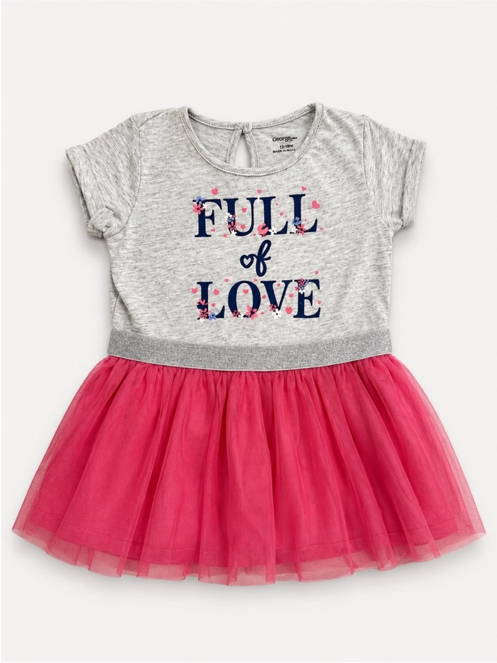 George Gray Top with Pink Tulle Skirt "Full of Love"